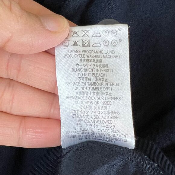 Tiffany & Company Wardrobe Women L Button Cardigan Navy Mix Media Pockets - Picture 8 of 14